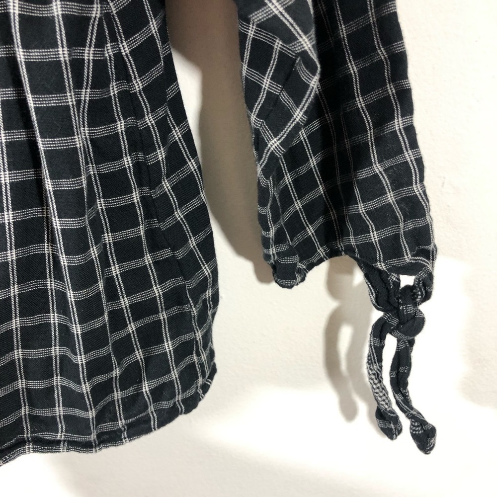 Madewell Black Window Pane Off The Shoulder Top M - Picture 5 of 6